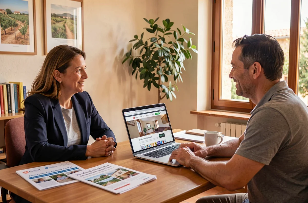 Conseillère de l'agence ALBDEV présentant une solution WordPress à une TPE ou PME de l'Hérault lors d'une consultation