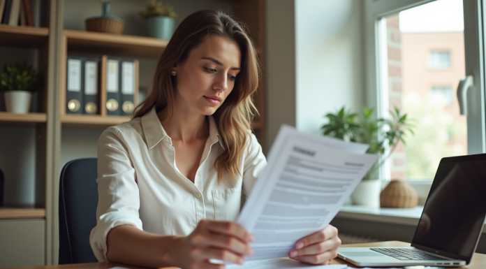 Femme en tenue décontractée dans un bureau organisé