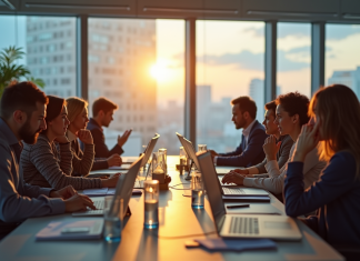 Fatigue après le travail : quel impact sur tout le monde ? Groupe de collègues fatigués après une longue journée de travail