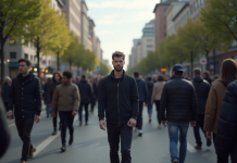 Personne isolée dans la foule symbolisant la dissent
