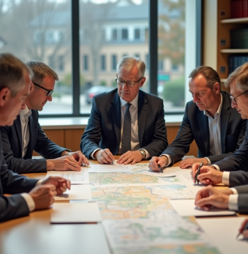 EPCI : Qu’est-ce qu’un EPCI ? À quoi servent les Établissements Publics de Coopération Intercommunale Groupe d'adultes en réunion autour d'une table municipale